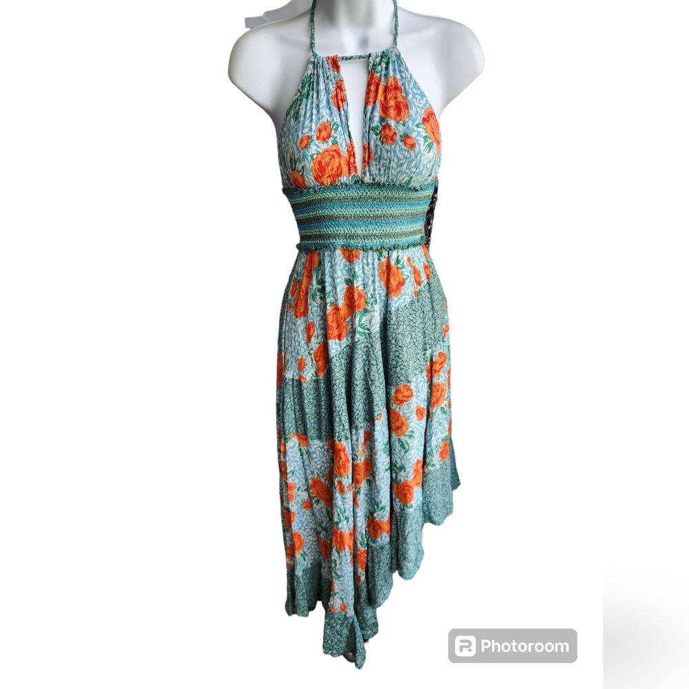Free People Gabrielle Floral Halter Midi Dress Size XS